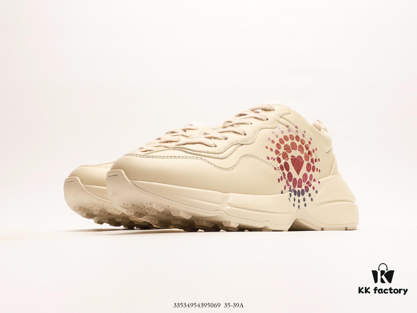 6930e56b6e68136f4d9b2955 Gucci Rhyton Vintage Trainer Sneaker, 3D Leather Horn-Style Retro Running Shoe