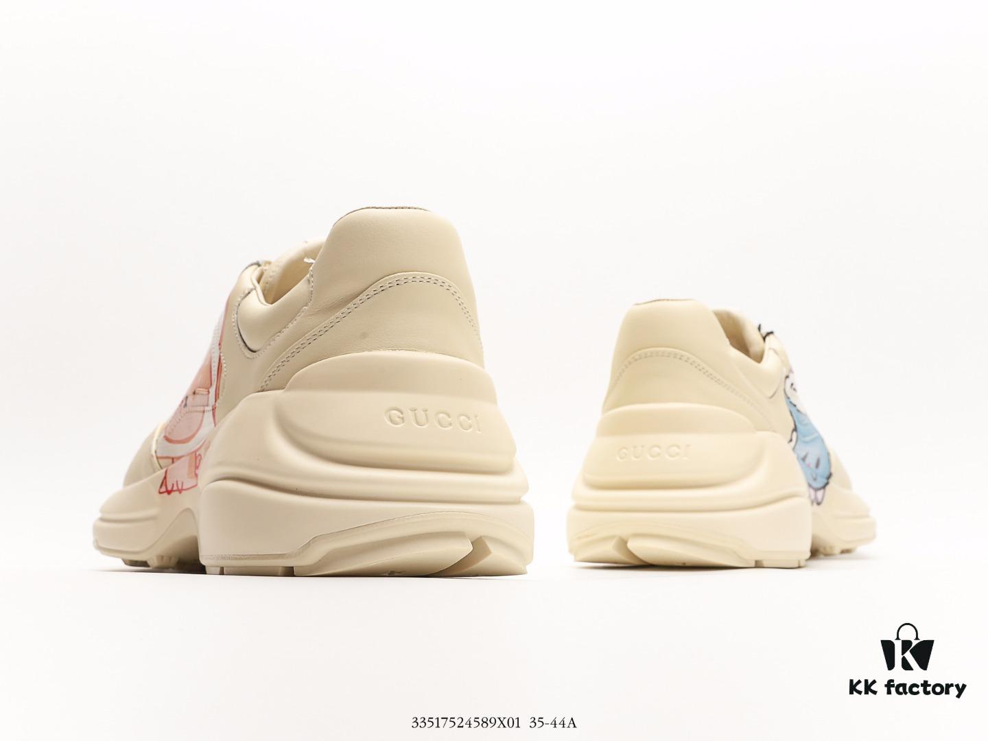 6930e5816e68136f4d9b297c Gucci Rhyton Vintage Trainer Sneaker, Gucci Dad Shoe 3D Leather Horn-Shaped Retro Running Shoe