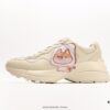 6930e5846e68136f4d9b2980 Gucci Rhyton Vintage Trainer Sneaker, 3D Leather Horn-Shaped Retro Running Shoe