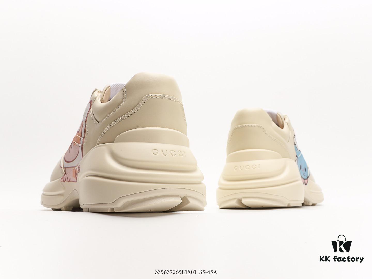 6930e5856e68136f4d9b2983 Gucci Rhyton Vintage Trainer Sneaker, 3D Leather Horn-Shaped Retro Running Shoe