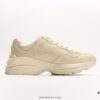 6930e5866e68136f4d9b2985 Gucci Rhyton Vintage Trainer Sneaker, 3D Leather Horn-Shaped Retro Running Shoe