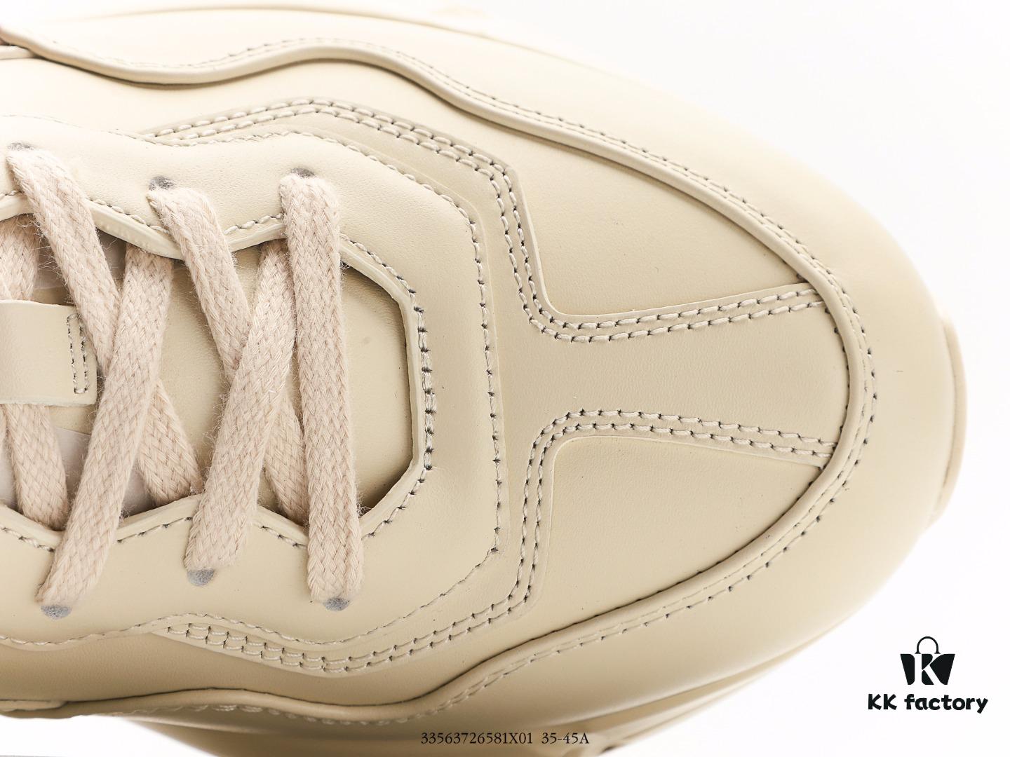 6930e5886e68136f4d9b2987 Gucci Rhyton Vintage Trainer Sneaker, 3D Leather Horn-Shaped Retro Running Shoe