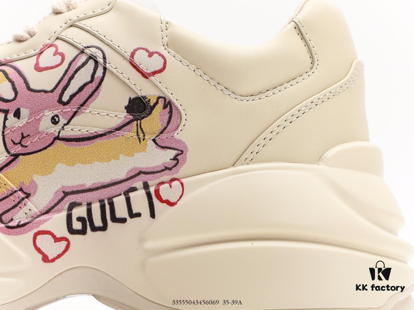 6930e58b6e68136f4d9b298e Gucci Rhyton Vintage Trainer Sneaker, Aged Leather Horn-Style Retro Running Shoe