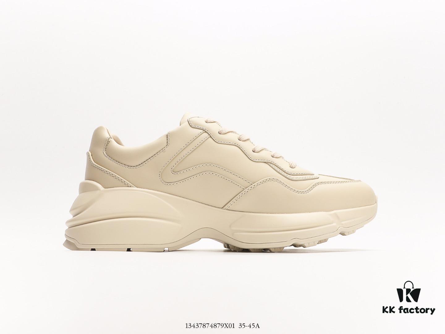 6930e59c6e68136f4d9b29a9 Gucci Rhyton Vintage Trainer Sneaker, Aged Leather Horn-Shape Retro Running Shoe