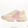 6930e5a76e68136f4d9b29b9 Gucci Rhyton Vintage Trainer Sneaker, Distressed Leather Retro Running Shoe, Italian Craftsmanship, Full-Grain Calfskin Upper, Lambskin Lining, TPU and Wear-Resistant Foam Sole