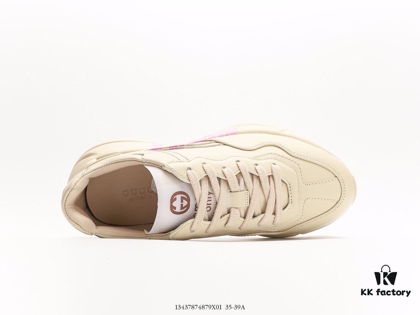 6930e5a86e68136f4d9b29be Gucci Rhyton Vintage Trainer Sneaker, Distressed Leather Retro Running Shoe, Italian Craftsmanship, Full-Grain Calfskin Upper, Lambskin Lining, TPU and Wear-Resistant Foam Sole