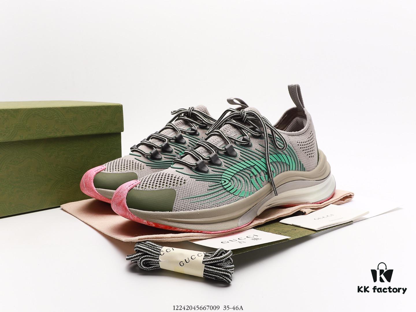 Gucci 3D Leather Angular Retro Running Shoes