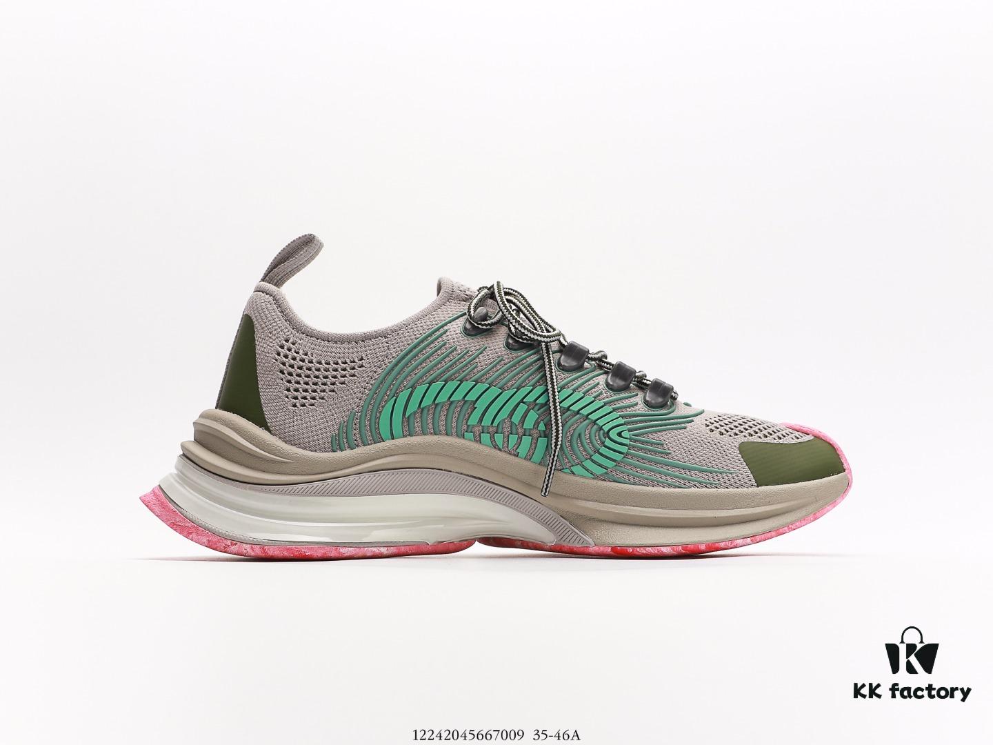 Gucci 3D Leather Angular Retro Running Shoes