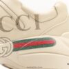 6930e5bb6e68136f4d9b29d6 Gucci Rhyton Vintage Trainer Sneaker, Aged Leather Horn-Shape Retro Running Shoe