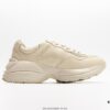 6930e5c76e68136f4d9b29ea Gucci Rhyton Vintage Trainer Sneaker, Distressed Leather Retro Running Shoes, Italian Craftsmanship, Full-Grain Calfskin Exterior, Lambskin Lining, TPU Sole with Wear-Resistant Foam for Shock Absorption