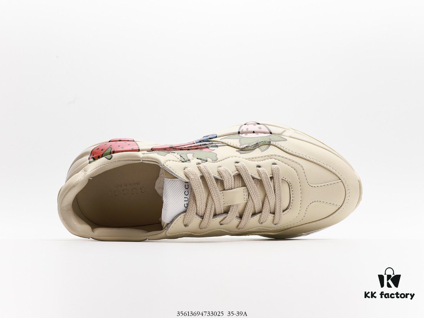 6930e5c76e68136f4d9b29eb Gucci Rhyton Vintage Trainer Sneaker, Distressed Leather Retro Running Shoes, Italian Craftsmanship, Full-Grain Calfskin Exterior, Lambskin Lining, TPU Sole with Wear-Resistant Foam for Shock Absorption