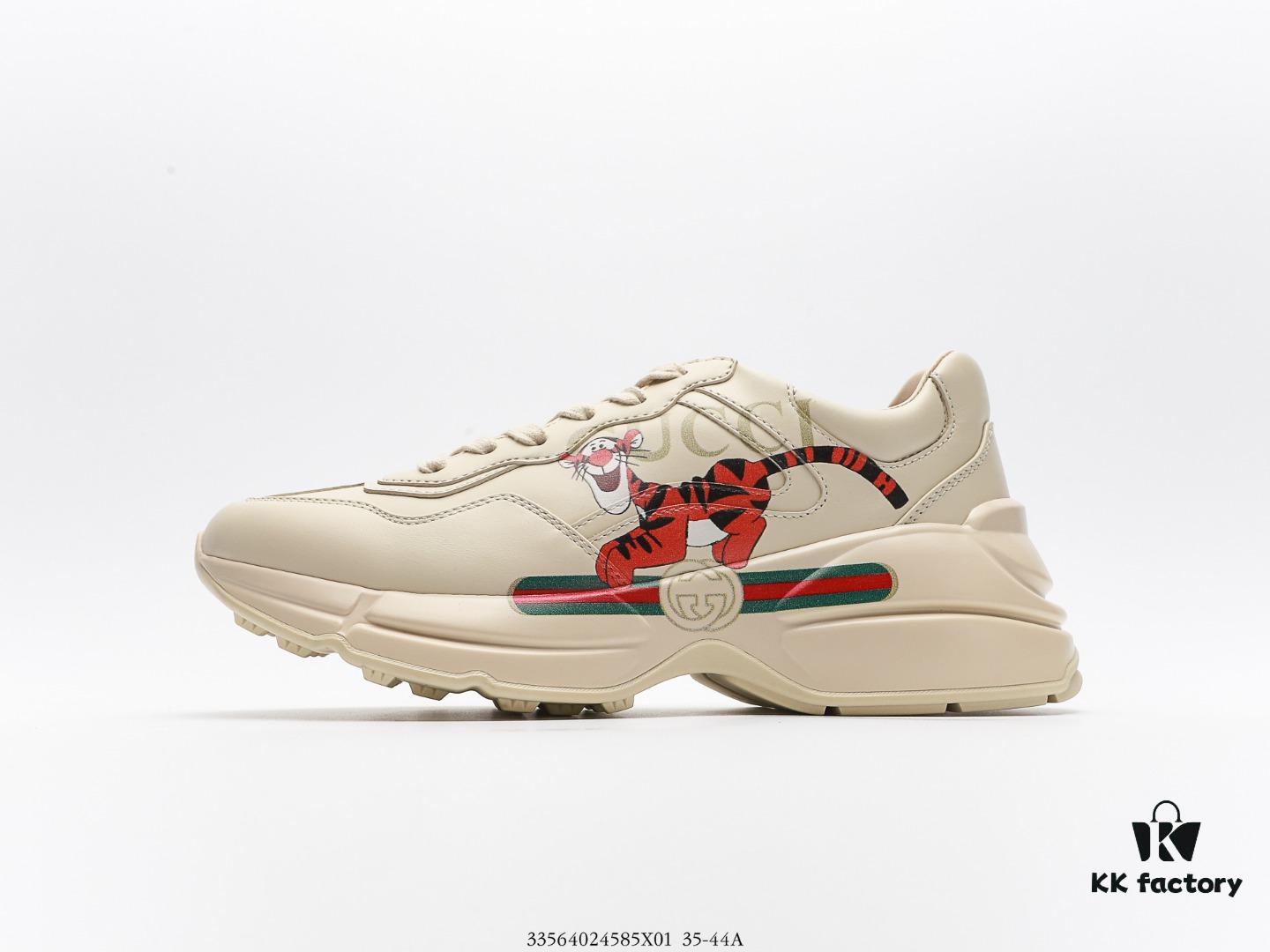 6930e5d66e68136f4d9b2a03 Gucci Rhyton Vintage Trainer Sneaker, Aged Leather Retro Running Shoe, Italian Handcrafted Original Last, Full Grain Calfskin Exterior, Lambskin Lining, TPU Sole with Wear-Resistant Foam for Enhanced Cushioning