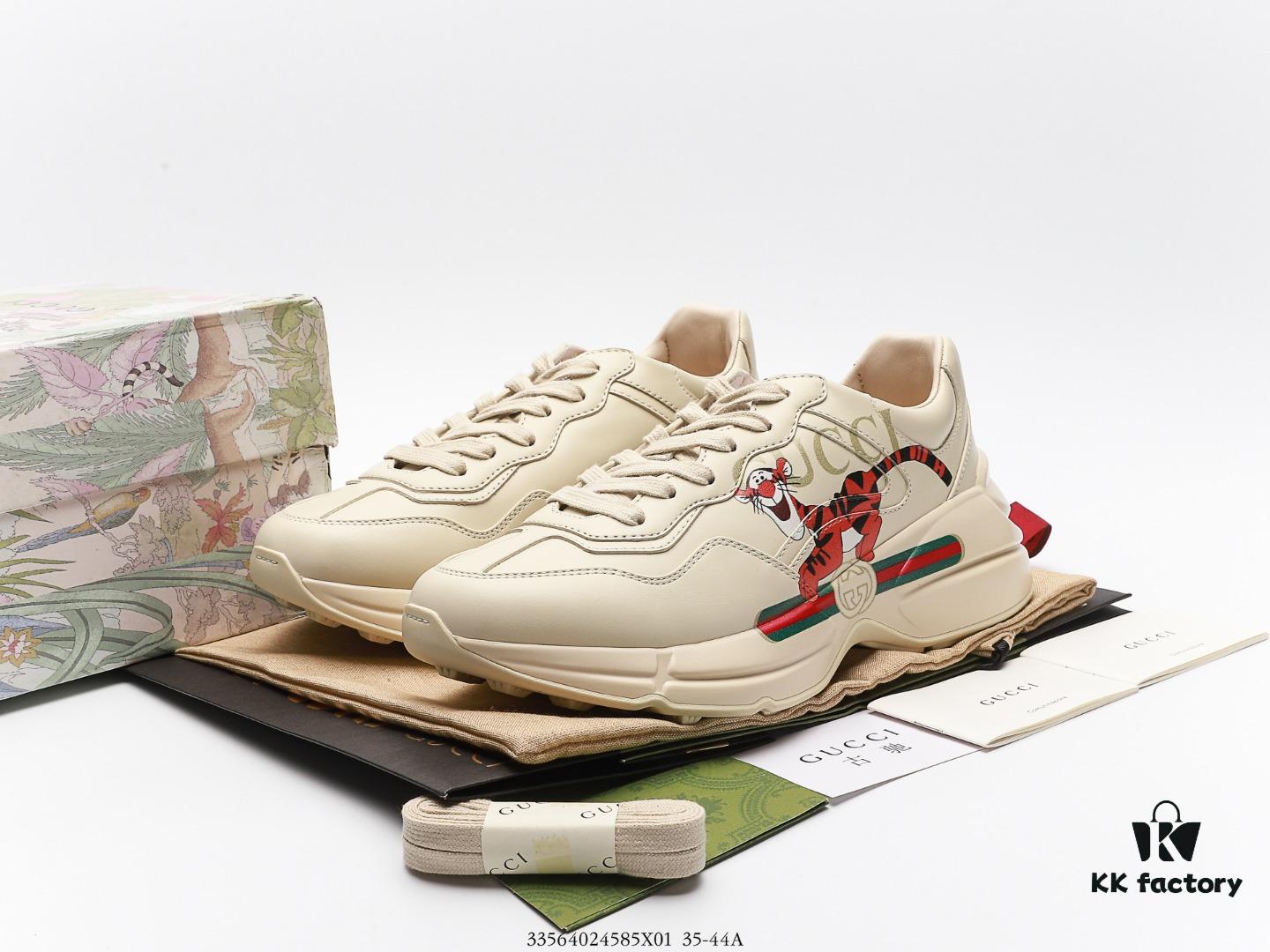 6930e5db6e68136f4d9b2a0a Gucci Rhyton Vintage Trainer Sneaker, Aged Leather Retro Running Shoe, Italian Handcrafted Original Last, Full Grain Calfskin Exterior, Lambskin Lining, TPU Sole with Wear-Resistant Foam for Enhanced Cushioning