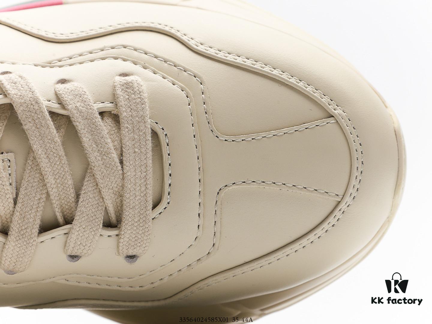 6930e5db6e68136f4d9b2a0b Gucci Rhyton Vintage Trainer Sneaker, Aged Leather Retro Running Shoe, Italian Handcrafted Original Last, Full Grain Calfskin Exterior, Lambskin Lining, TPU Sole with Wear-Resistant Foam for Enhanced Cushioning