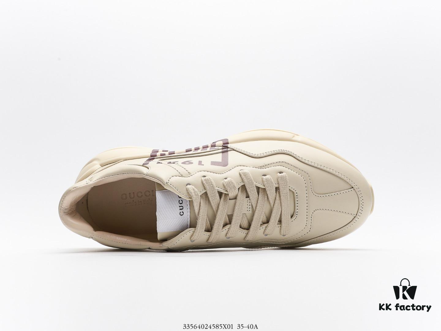 6930e5dc6e68136f4d9b2a0d Gucci Rhyton Vintage Trainer Sneaker, Distressed Leather Retro Running Shoes, Italian Handmade Original Last, Calfskin Upper, Lambskin Lining, TPU Sole with Wear-Resistant Foam