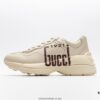 6930e5dc6e68136f4d9b2a0e Gucci Rhyton Vintage Trainer Sneaker, Distressed Leather Retro Running Shoes, Italian Handmade Original Last, Calfskin Upper, Lambskin Lining, TPU Sole with Wear-Resistant Foam