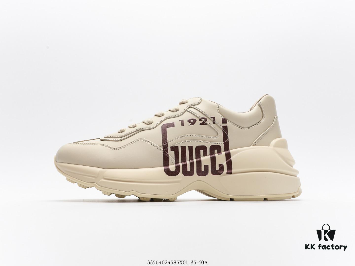 6930e5dc6e68136f4d9b2a0e Gucci Rhyton Vintage Trainer Sneaker, Distressed Leather Retro Running Shoes, Italian Handmade Original Last, Calfskin Upper, Lambskin Lining, TPU Sole with Wear-Resistant Foam