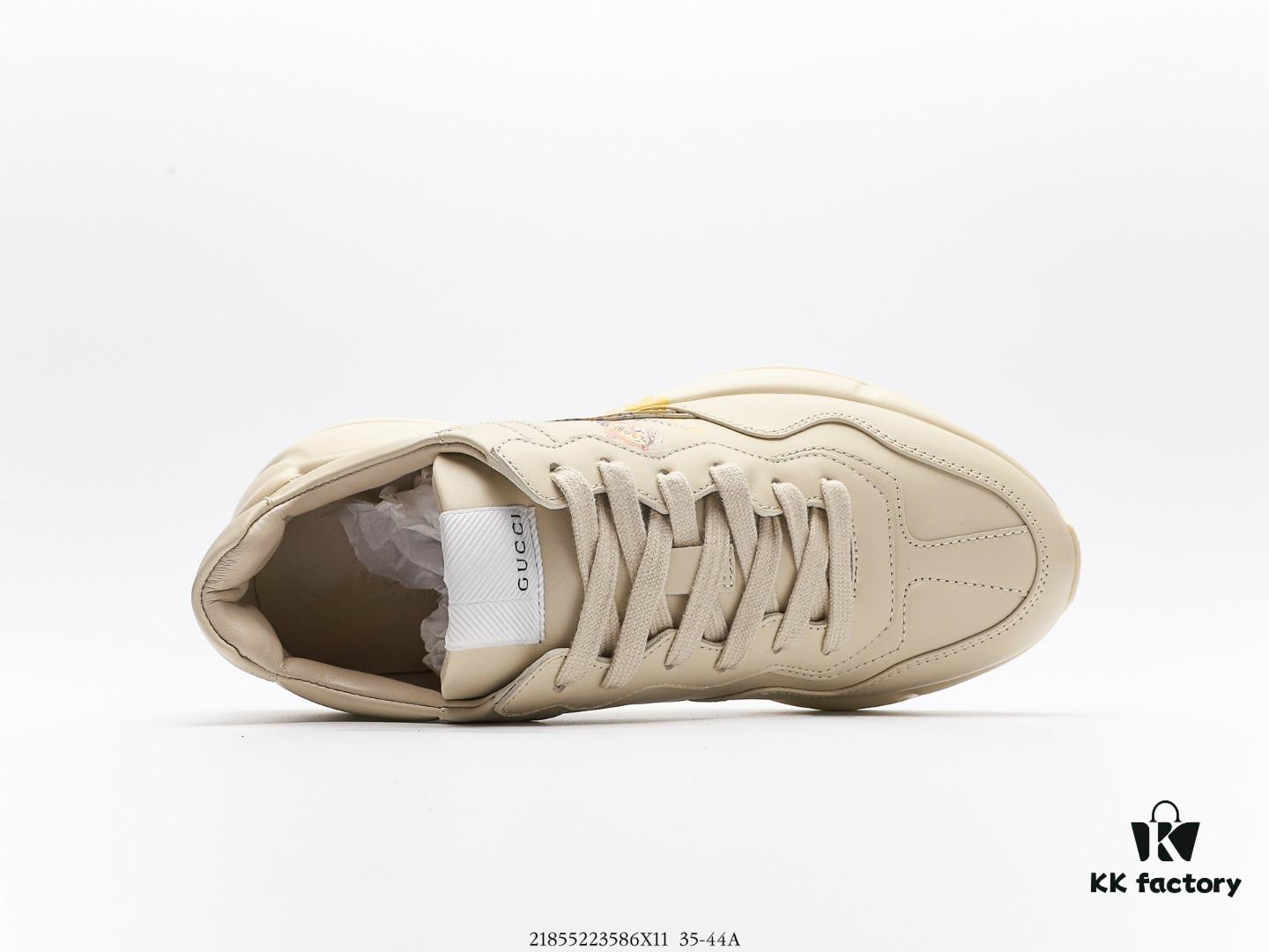 6930e5e16e68136f4d9b2a19 Gucci Rhyton Vintage Trainer Sneaker, Distressed Leather Retro Running Shoe, Italian Handcrafted Original Last, Full-Grain Calfskin Exterior, Lambskin Lining, High-Fidelity Sole Replication with TPU and Wear-Resistant Foam for Shock Absorption