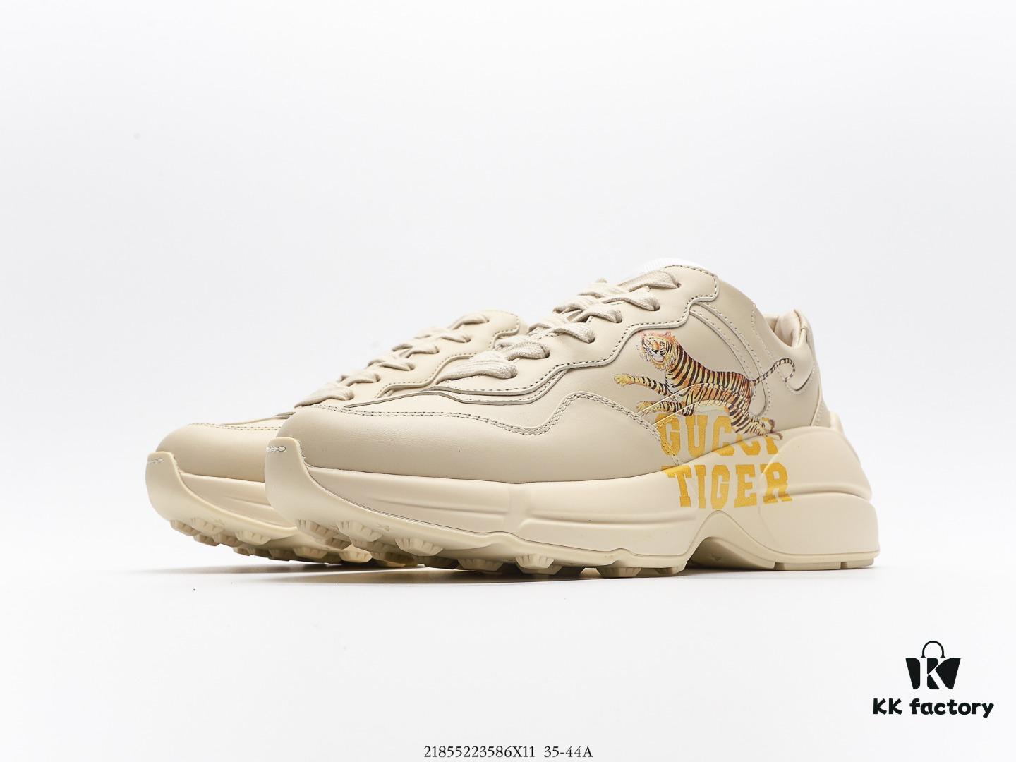6930e5e26e68136f4d9b2a1c Gucci Rhyton Vintage Trainer Sneaker, Distressed Leather Retro Running Shoe, Italian Handcrafted Original Last, Full-Grain Calfskin Exterior, Lambskin Lining, High-Fidelity Sole Replication with TPU and Wear-Resistant Foam for Shock Absorption