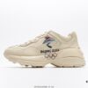 6930e5e56e68136f4d9b2a20 Gucci Rhyton Vintage Trainer Sneaker, Distressed Leather Retro Running Shoes