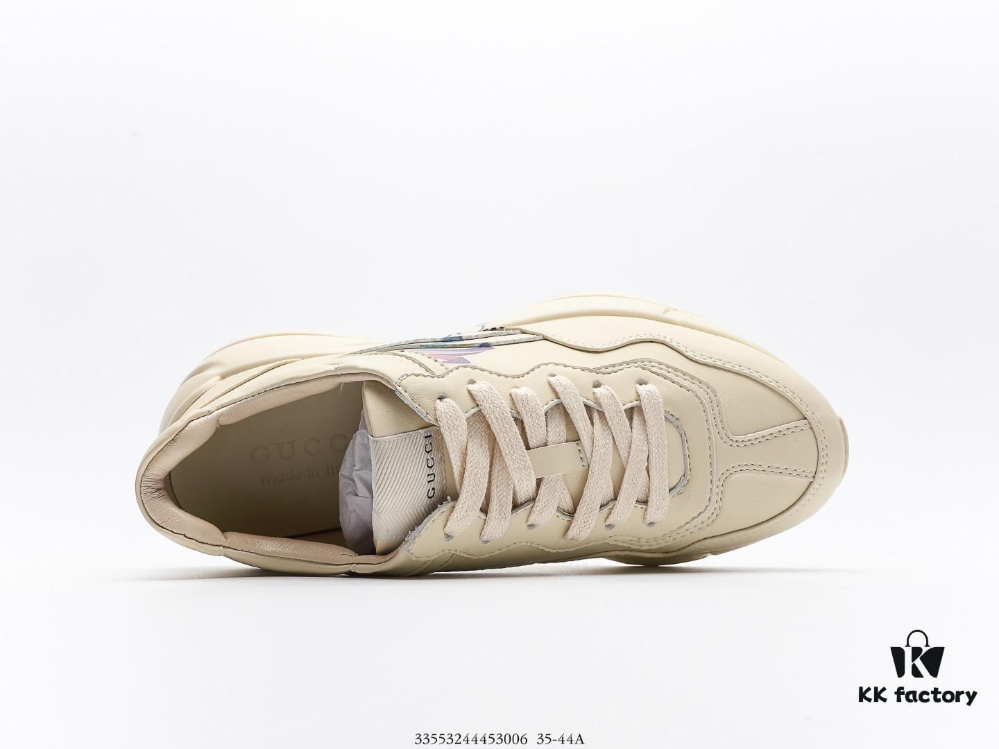 6930e5e66e68136f4d9b2a21 Gucci Rhyton Vintage Trainer Sneaker, Distressed Leather Retro Running Shoes