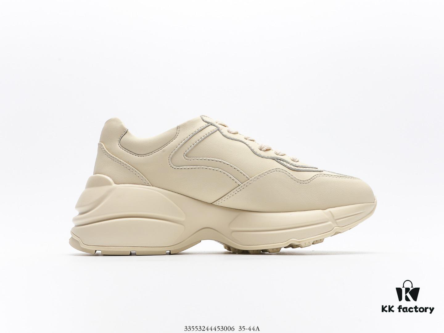 6930e5e76e68136f4d9b2a24 Gucci Rhyton Vintage Trainer Sneaker, Distressed Leather Retro Running Shoes