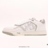 Dior New B27 Sneakers, Smooth Calfskin Leather with Signature Inlay Design and Stitching Art, Minimalist Monochrome Style with Classic Logo Print
