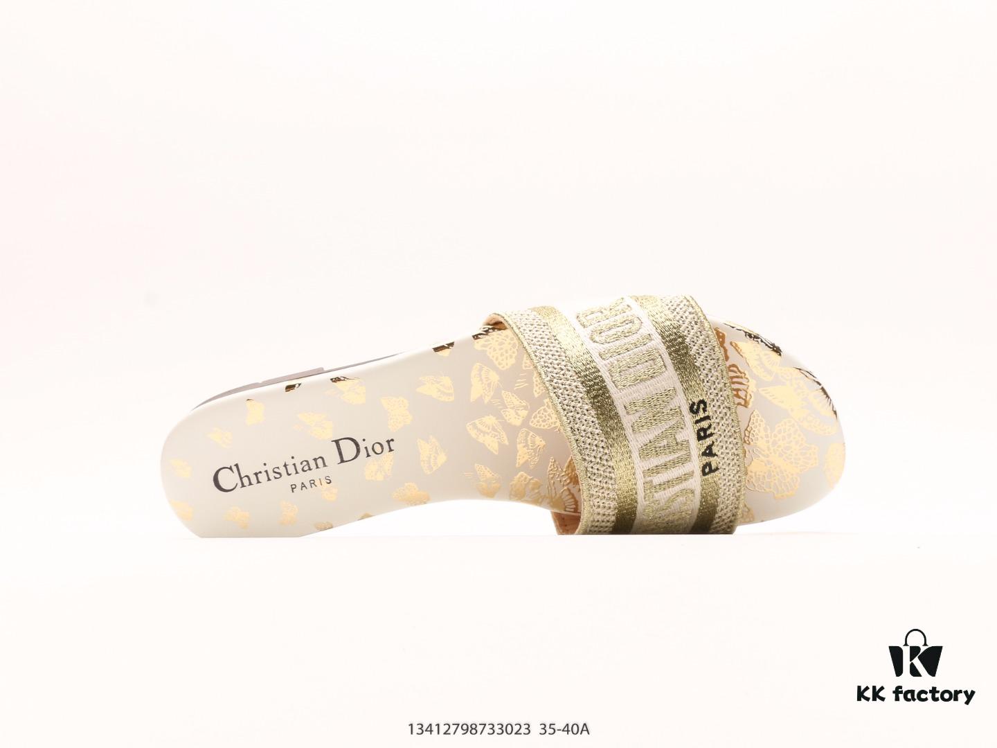 Dior Dway Letter Slippers 2024 Spring/Summer New Arrival Dior Embroidery Fashion Flat Sandals