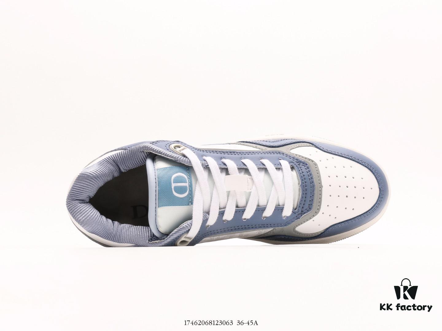 Dior B27 Oblique Galaxy High Top Sneakers, Retro Genuine Leather Casual Fashion Low-Cut Athletic and Lifestyle Shoes