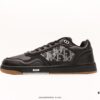 6930e6806e68136f4d9b2b3c Dior's Classic Oblique Print Smooth Calfskin Leather Shoes with Unique Inlaid Design and Stitching Art