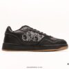 6930e6816e68136f4d9b2b3d Dior's Classic Oblique Print Smooth Calfskin Leather Shoes with Unique Inlaid Design and Stitching Art