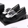 6930e68e6e68136f4d9b2b54 Chanel Business Women's Leather Shoes High Heels Chunky Square Heel Thick Sole Elevating Shoes Trendy Casual Sneakers Classic All-Season Style