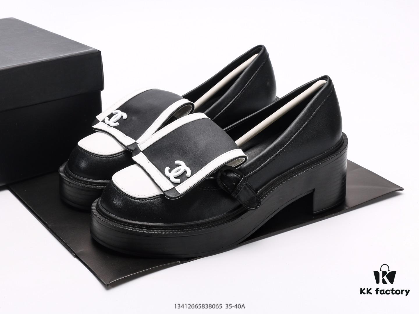 6930e68e6e68136f4d9b2b54 Chanel Business Women's Leather Shoes High Heels Chunky Square Heel Thick Sole Elevating Shoes Trendy Casual Sneakers Classic All-Season Style