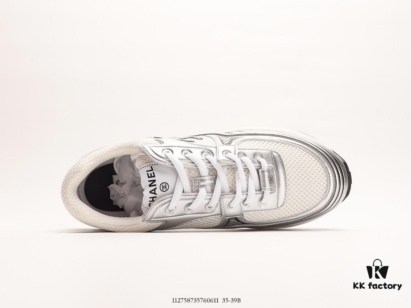 6930e6e66e68136f4d9b2be3 Chanel 2023 Logo Sneakers, Kruus Lightweight Retro Daddy Shoes, Futuristic Metallic Style, Original Mold Design with Strong Texture and Tight Lines, 3.5cm Thick Sole