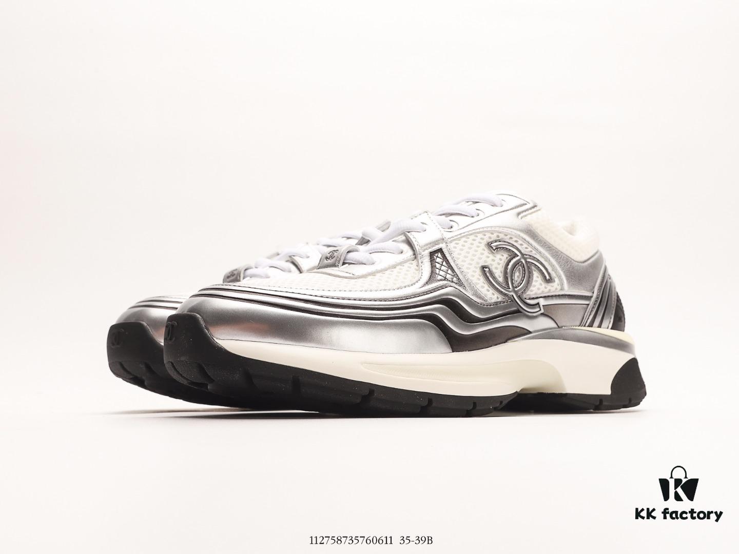 6930e6e66e68136f4d9b2be5 Chanel 2023 Logo Sneakers, Kruus Lightweight Retro Daddy Shoes, Futuristic Metallic Style, Original Mold Design with Strong Texture and Tight Lines, 3.5cm Thick Sole