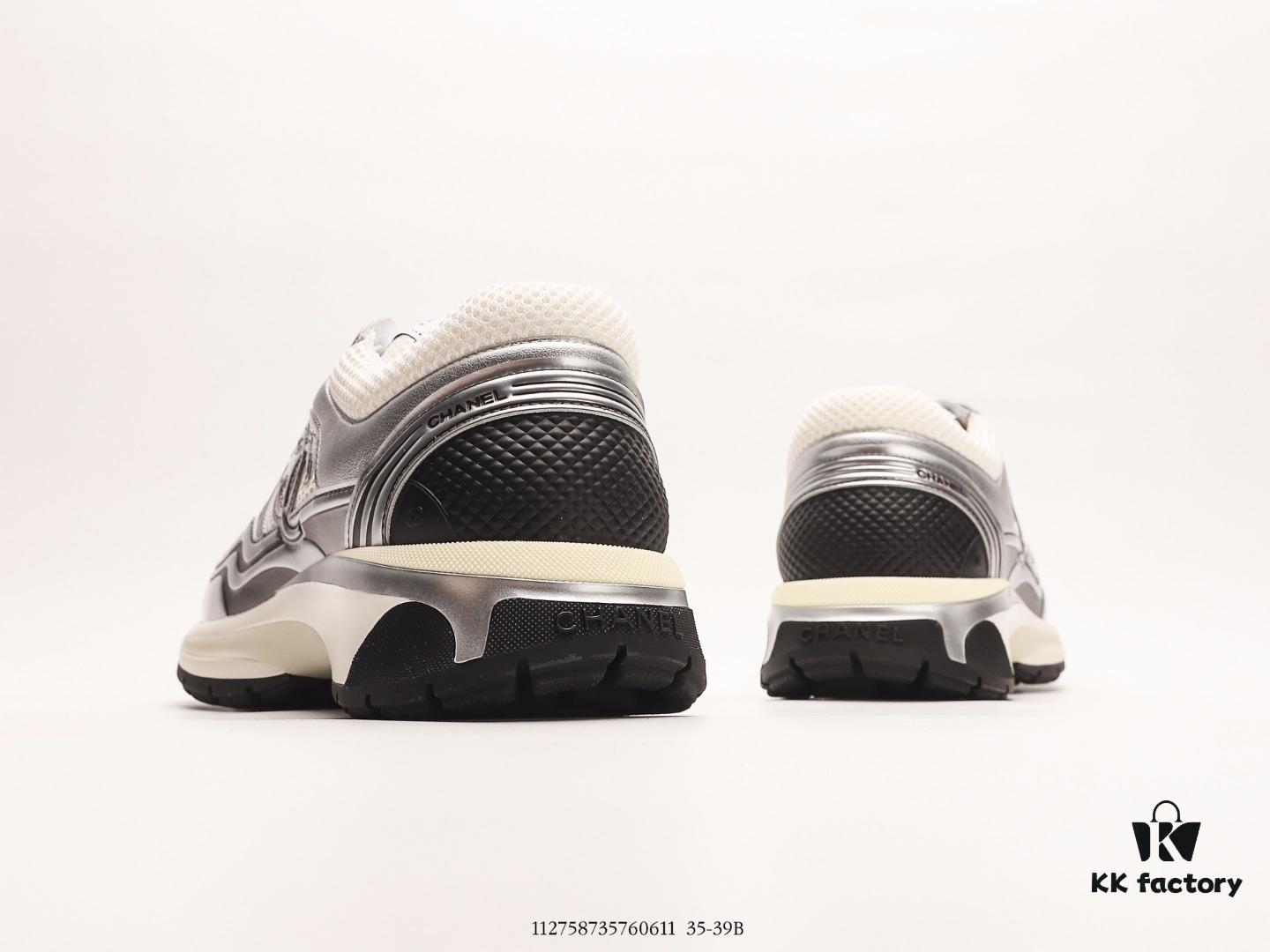 6930e6e76e68136f4d9b2be6 Chanel 2023 Logo Sneakers, Kruus Lightweight Retro Daddy Shoes, Futuristic Metallic Style, Original Mold Design with Strong Texture and Tight Lines, 3.5cm Thick Sole