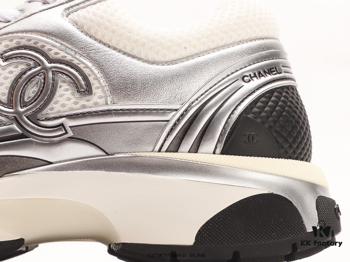 6930e6e96e68136f4d9b2be8 Chanel 2023 Logo Sneakers, Kruus Lightweight Retro Daddy Shoes, Futuristic Metallic Style, Original Mold Design with Strong Texture and Tight Lines, 3.5cm Thick Sole
