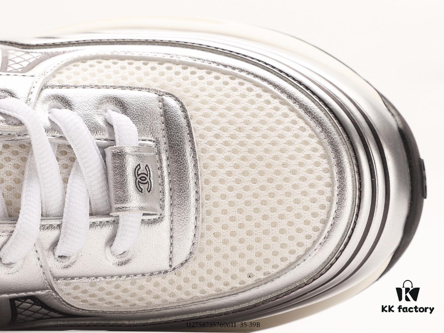 6930e6ea6e68136f4d9b2bea Chanel 2023 Logo Sneakers, Kruus Lightweight Retro Daddy Shoes, Futuristic Metallic Style, Original Mold Design with Strong Texture and Tight Lines, 3.5cm Thick Sole