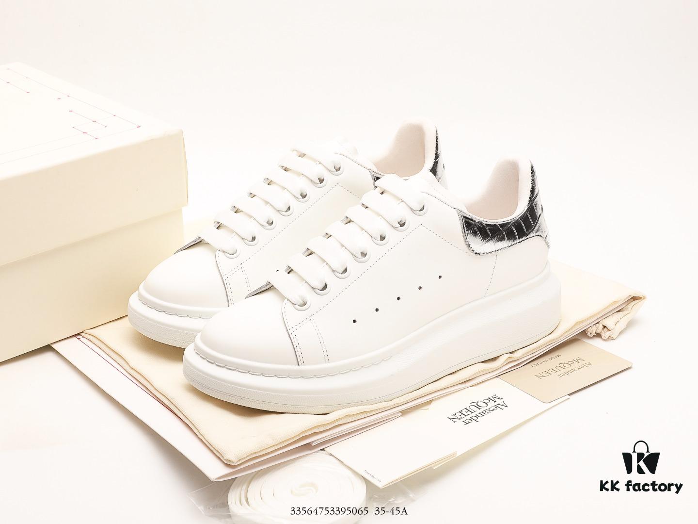 6930e7486e68136f4d9b2c7f Alexander McQueen Sole Leather Sneakers, Low-Top Fashion Thick-Soled Casual White Shoes