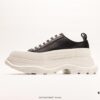 6930e75c6e68136f4d9b2ca5 Alexander McQueen Alexander Wang Lace-Up Leather Canvas Shoes 2022 Spring Collection Premiere