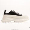 6930e75c6e68136f4d9b2ca6 Alexander McQueen Alexander Wang Lace-Up Leather Canvas Shoes 2022 Spring Collection Premiere