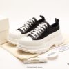 6930e7616e68136f4d9b2cae Alexander McQueen Alexander Wang Lace-Up Leather Canvas Shoes 2022 Spring Collection Premiere