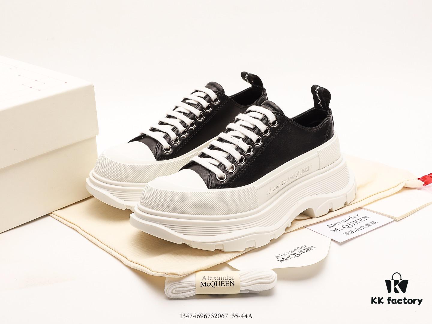 6930e7616e68136f4d9b2cae Alexander McQueen Alexander Wang Lace-Up Leather Canvas Shoes 2022 Spring Collection Premiere
