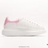 Alexander McQueen Sole Leather Sneakers, Low-top Fashion Platform Casual White Shoes