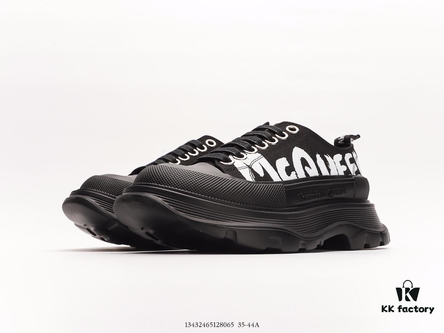6930e77f6e68136f4d9b2ce4 Alexander McQueen Platform Canvas Shoes 2020 New Arrival Height Increasing Thick Sole Sneakers Official Release Correct Version Full Cowhide Lining Durable Comfortable 5cm Thick Sole