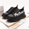6930e7826e68136f4d9b2cea Alexander McQueen Platform Canvas Shoes 2020 New Arrival Height Increasing Thick Sole Sneakers Official Release Correct Version Full Cowhide Lining Durable Comfortable 5cm Thick Sole