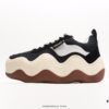 XKEYOAY Fashion Brand Maison MIHARA YASUHIRO Wayne Original Sole Leather Low Sneaker with Deformed Wavy Outsole, Versatile Casual Sports Skate Shoe
