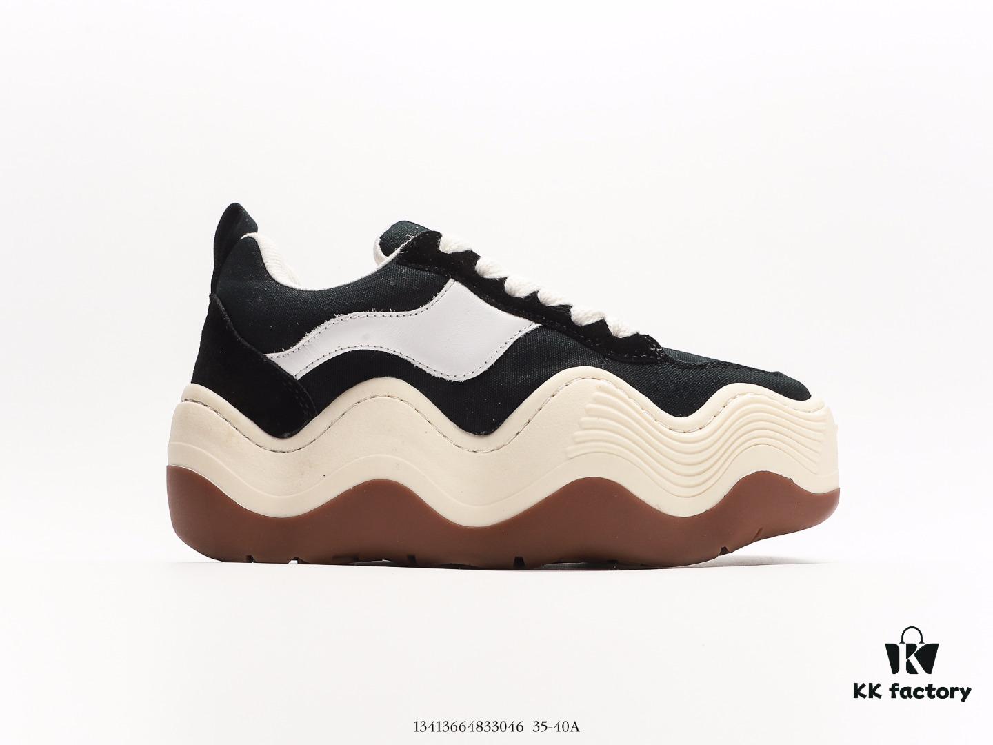 XKEYOAY Fashion Brand Maison MIHARA YASUHIRO Wayne Original Sole Leather Low Sneaker with Deformed Wavy Outsole, Versatile Casual Sports Skate Shoe
