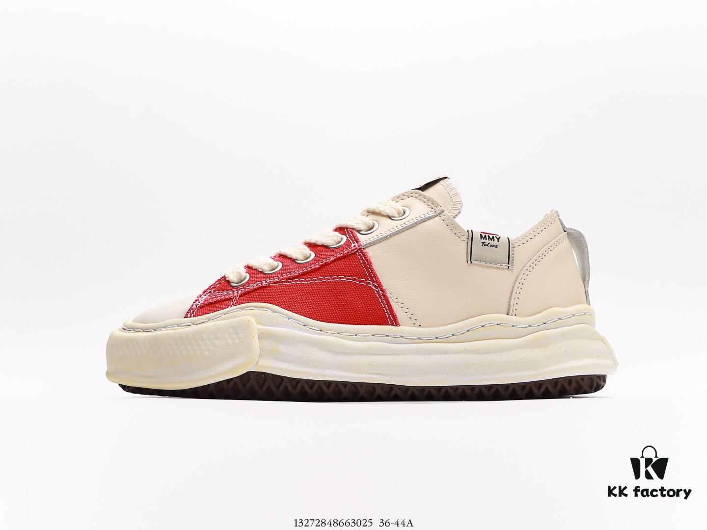 6930e7df6e68136f4d9b2d7d Miyamihara Yasuhiro Brand MMY Maison MIHARA YASUHIRO Original Sole Canvas Low-Top Sneakers with Canvas and Leather Patchwork, Distorted Ice Cream Sole, Casual Versatile Low-Rise Shoes