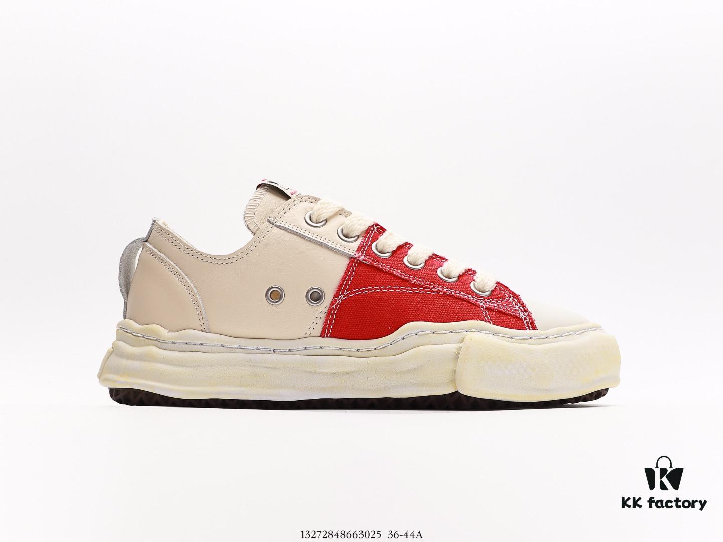 6930e7e26e68136f4d9b2d7f Miyamihara Yasuhiro Brand MMY Maison MIHARA YASUHIRO Original Sole Canvas Low-Top Sneakers with Canvas and Leather Patchwork, Distorted Ice Cream Sole, Casual Versatile Low-Rise Shoes
